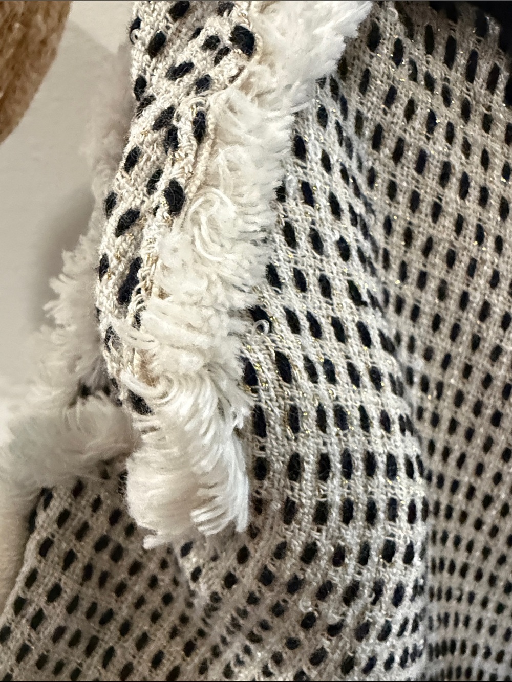 POL Black and Cream Wide Leg Knit Pants with Drawstring - Picture 4 of 5